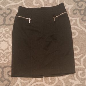 Michael Kors Black Pencil Skirt with Silver Zippers